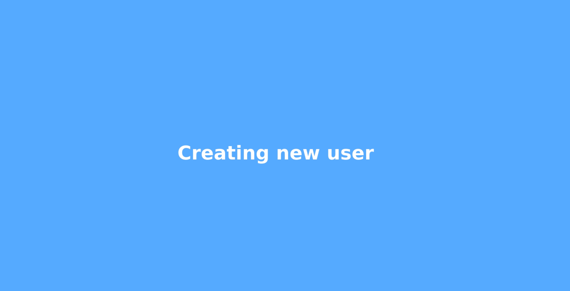 animation showing steps to create new user