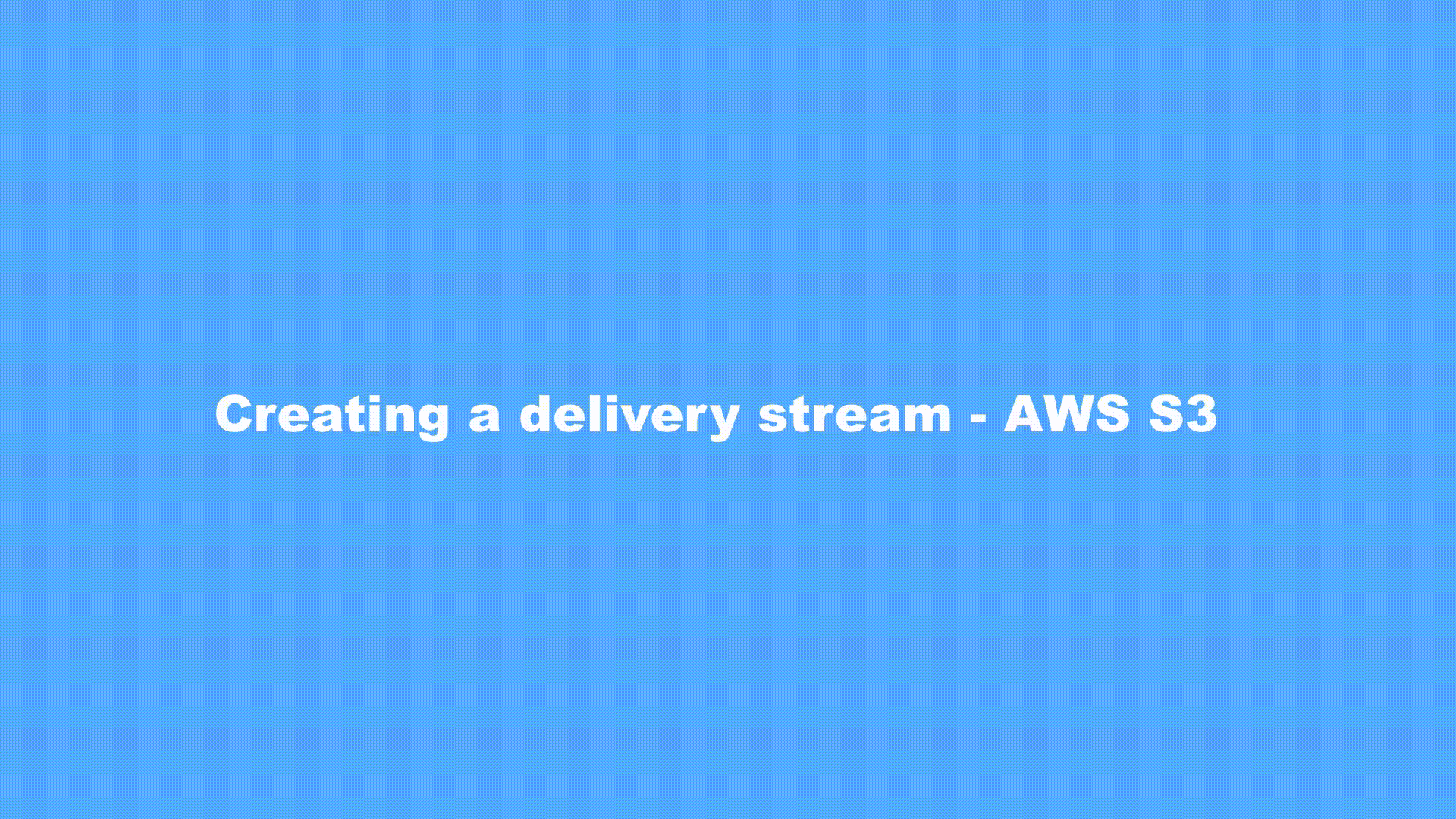 animation showing steps to create data streaming to aws