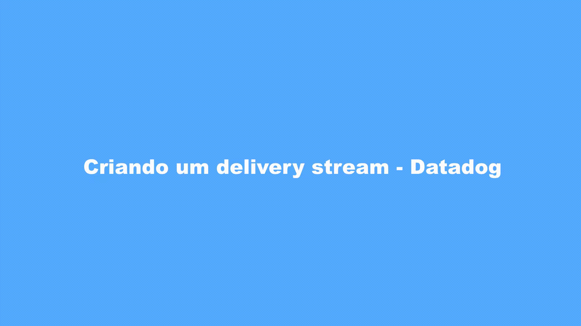 animation showing steps to create data streaming to datadog