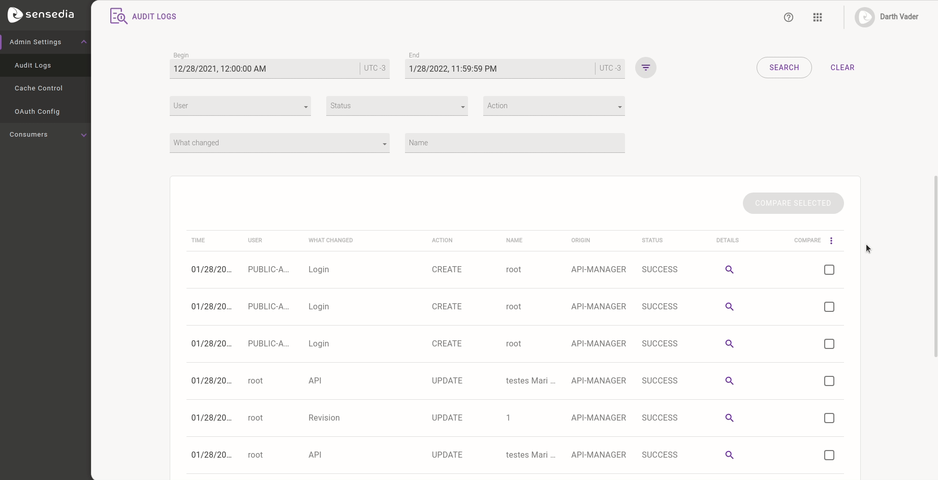 animation showing how to choose which columns will be displayed