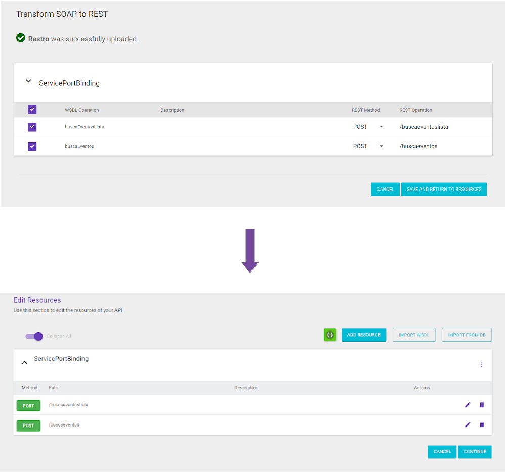 wsdl selecting operations