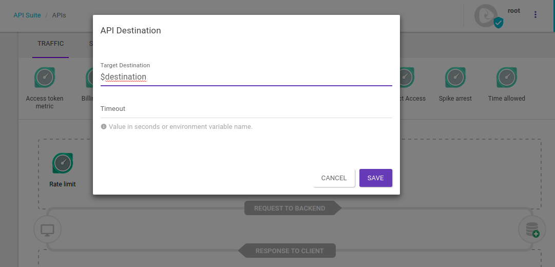 config destination variable