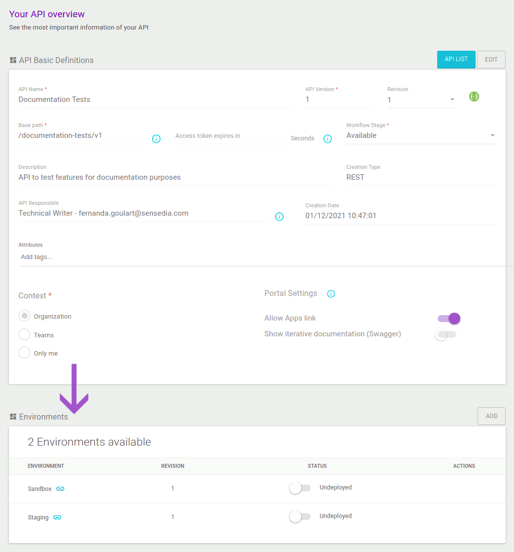 deploy single api overview