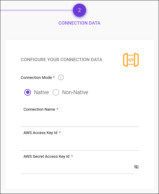 screenshot of the connection creation screen step 2 for AWS gateways