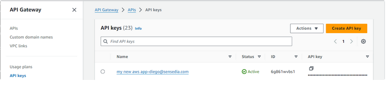 aws new key console