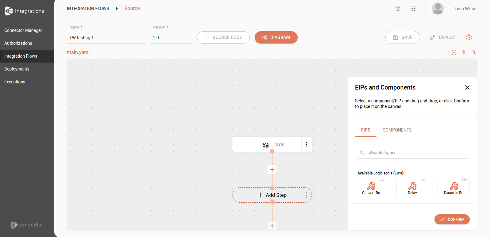 diagram source flow add step