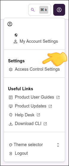 acceso a Access Control Settings