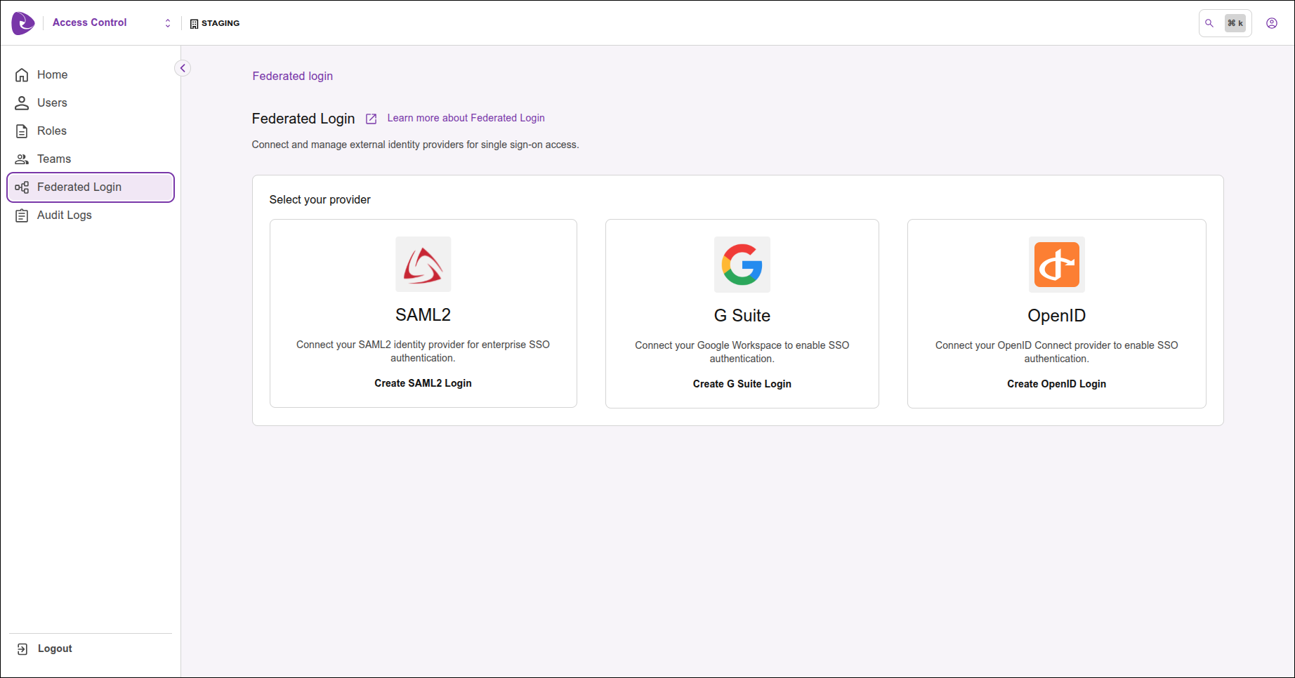 federated login