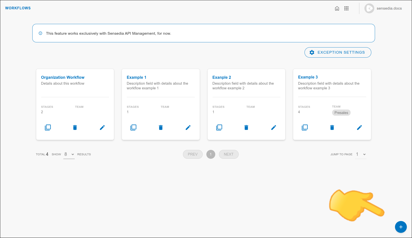 Botón para agregar workflow