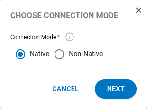 pantalla con opciones de conexión