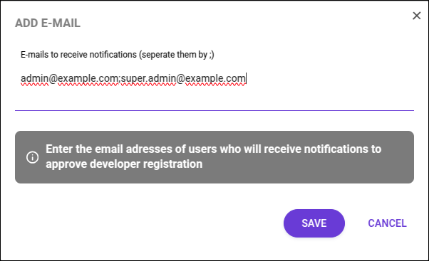 modal para agregar correos electrónicos