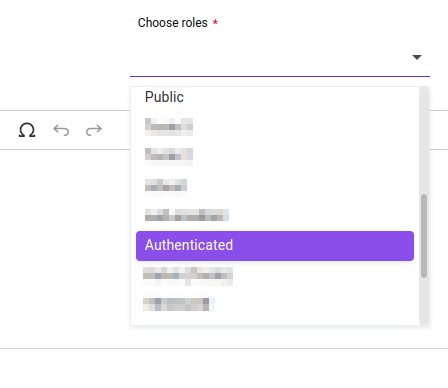 parte de la pantalla guides con el campo role en el centro