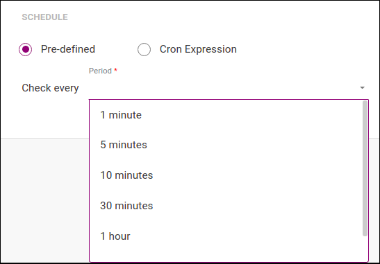 schedule pre defined