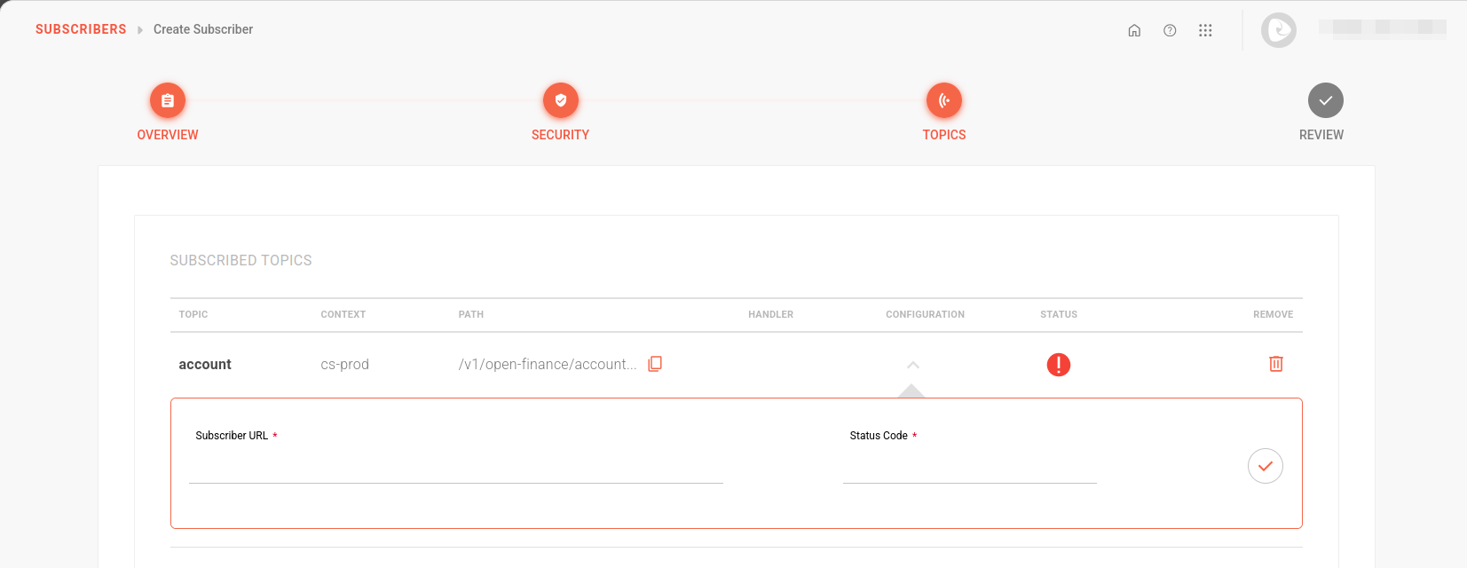 Configuración del subscriber del MQD