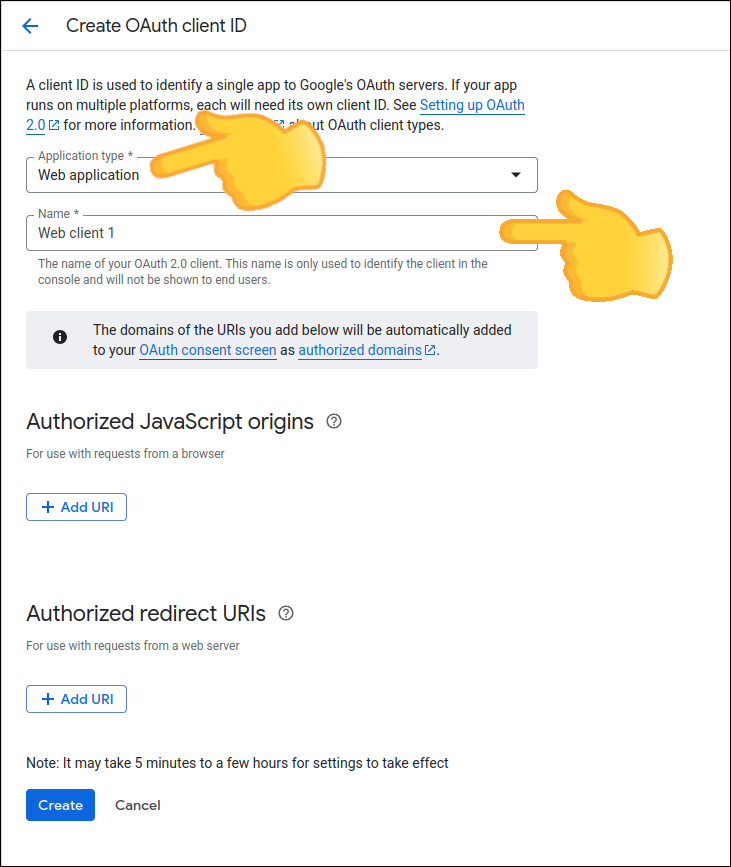 gsuite create oauth client name