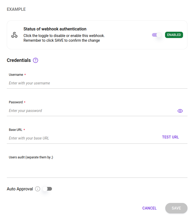 configure webhook